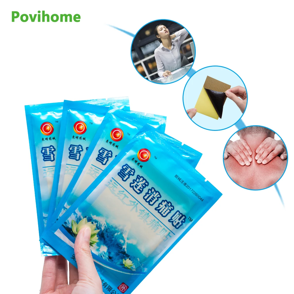Povihome 24Pcs 3Bags Medical Arthritis Pain Plaster Upper Back Muscle Pain Relief Patch Sciatica Back Pain
