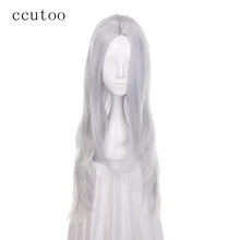Ccutoo 75 см серебристо-голубой микс Кудрявый Длинный средний пробор прически синтетический парик термостойкие волосы Косплей Костюм Парики
