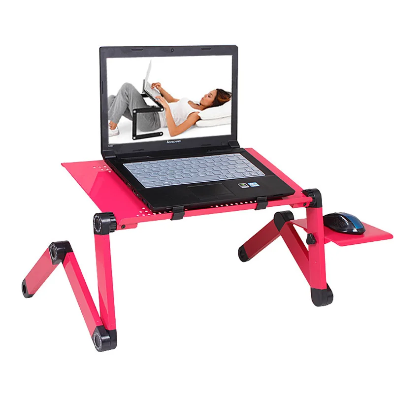 Folding Table Laptop Stand Computer Adjustable 360-Degree Bend TV Bed Laptop Tray Notebook Desk With Mouse Pad Office Furniture