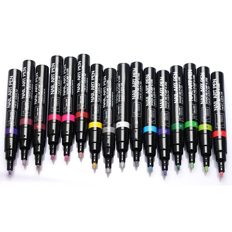 3D Ручка-маркер для ногтей, акварельная кисть, маркер, ручка для рукоделия, художественный Рисунок ногтей, инструмент для раскрашивания, красивые ручки, товары для рукоделия, 16 цветов