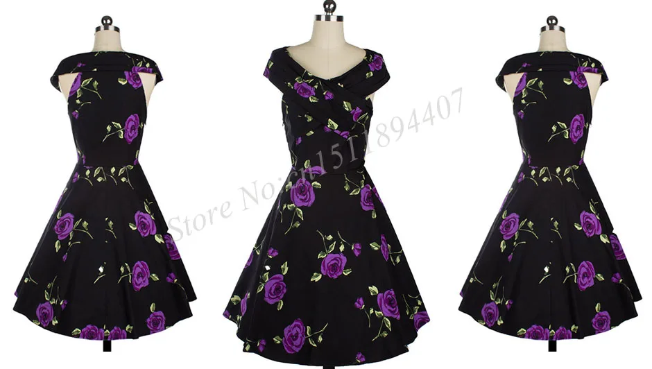 Женское винтажное платье 1950s с цветочным принтом, элегантные платья, летние сексуальные 60s ретро рокабилли, вечерние платья для женщин, ete