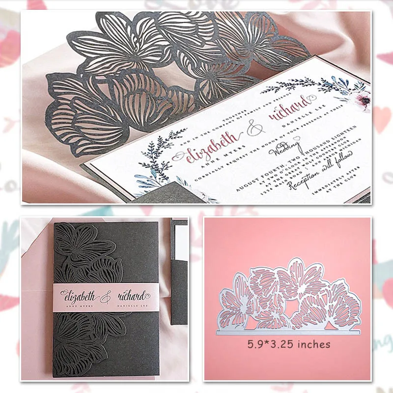  Wedding Invitation Metal Cutting Die Scrapbooking Craft Die Cut for DIY Paper Cards Making Love Hom - 33026449554