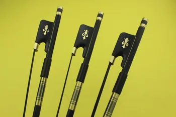 

3pcs new PRO black Carbon fiber viola bow black horse hair free shipping