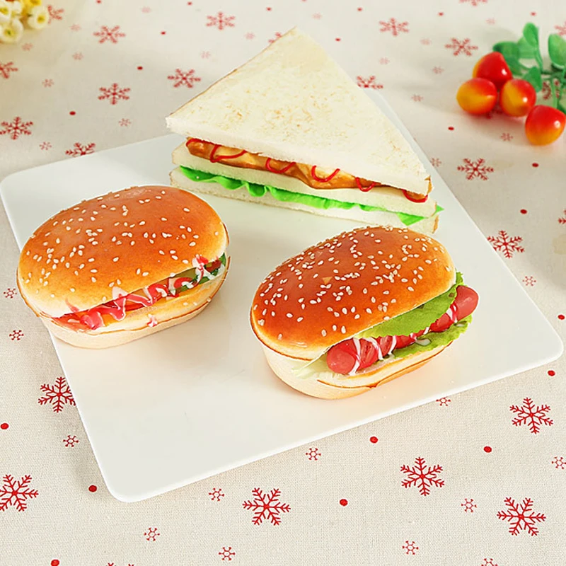 Artificial Hamburger Simulation Model Ornaments Fake Cake Bakery Room Photography props Christmas Window Decoration
