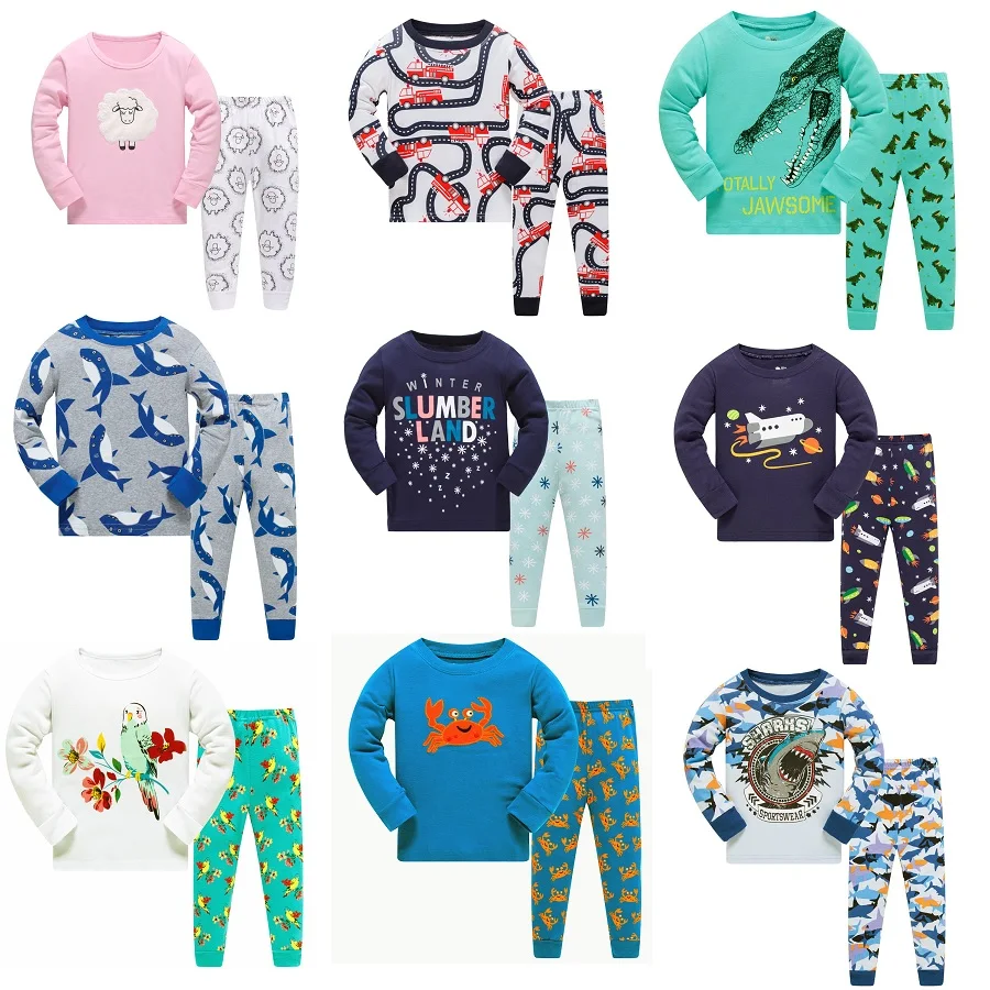 

Children's Pajamas Set Boys Girls Cotton Animal Sleepwear Long-sleeved Good Quality Kids Pajamas Suit