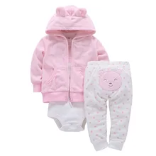 baby boy girl clothes newborn infant clothing set jacket+stripe bodysuit+pant new born outfit babies suit costume cotton