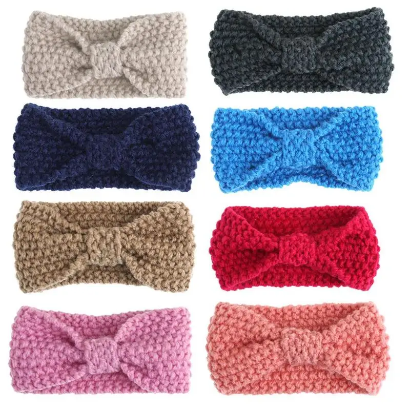 

1Pc Baby Girls Knit Crochet Bow Headband Girl Princess Party Fashion Hair Bands Winter Warm Headband Headwear Hair Accessories