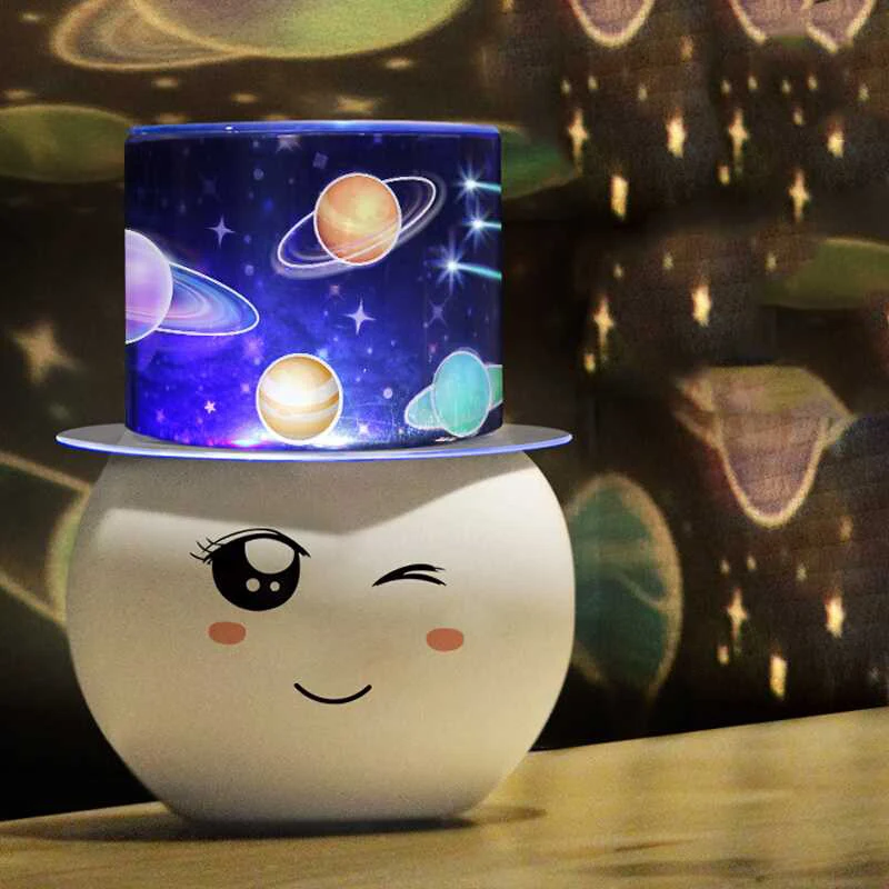 

Colorful LED Projector Lamp Starry Star Moon Sky Projector Cute Night Light for Children Room _WK