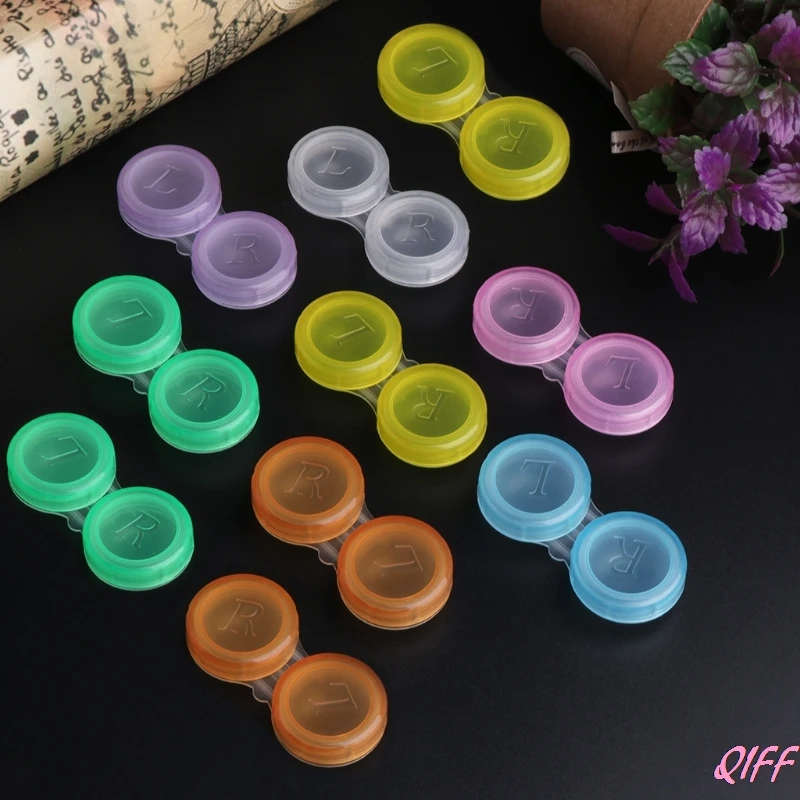 

10Pcs contact lens L+R cases Storage Holder Soaking Container Travel Accessaries