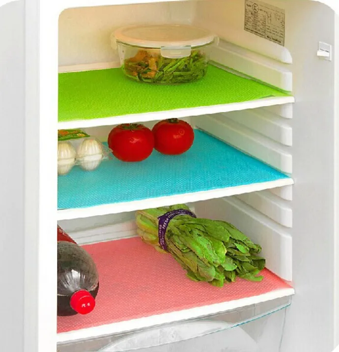 4pcs/set Refrigerator Freezer Mat Fridge Bin Anti fouling Anti Frost