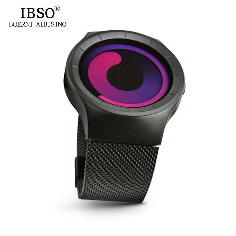 IBSO, брендовые Модные мужские креативные часы с вращающимся ремешком из нержавеющей стали, кварцевые часы, мужские спортивные часы, Relogio Masculino