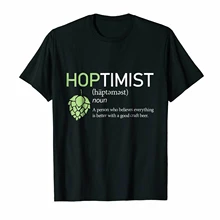 Hoptimist Definition Черная футболка для пивовара и ремесла Любителя пива Мужская забавная Повседневная футболка