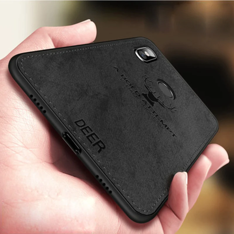 

Aikewu for XiaoMi Mi 8 case cover Mi8 back cover silicone edge deer pattern fabric shockproof case for XiaoMi Mi 8 coque case