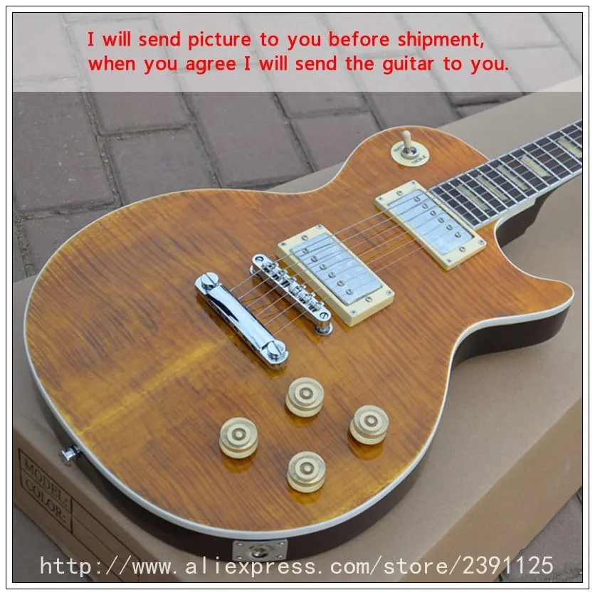 

Custom Shop 1960 lp guitar  Amber Flame maple high quality musical instruments chitarra electric guitar free shipping