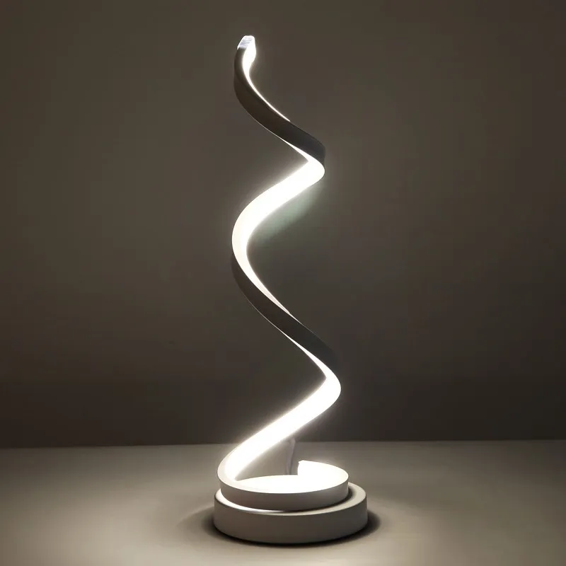 Креативный дизайн спираль современная настольная лампа Акриловые Настольные