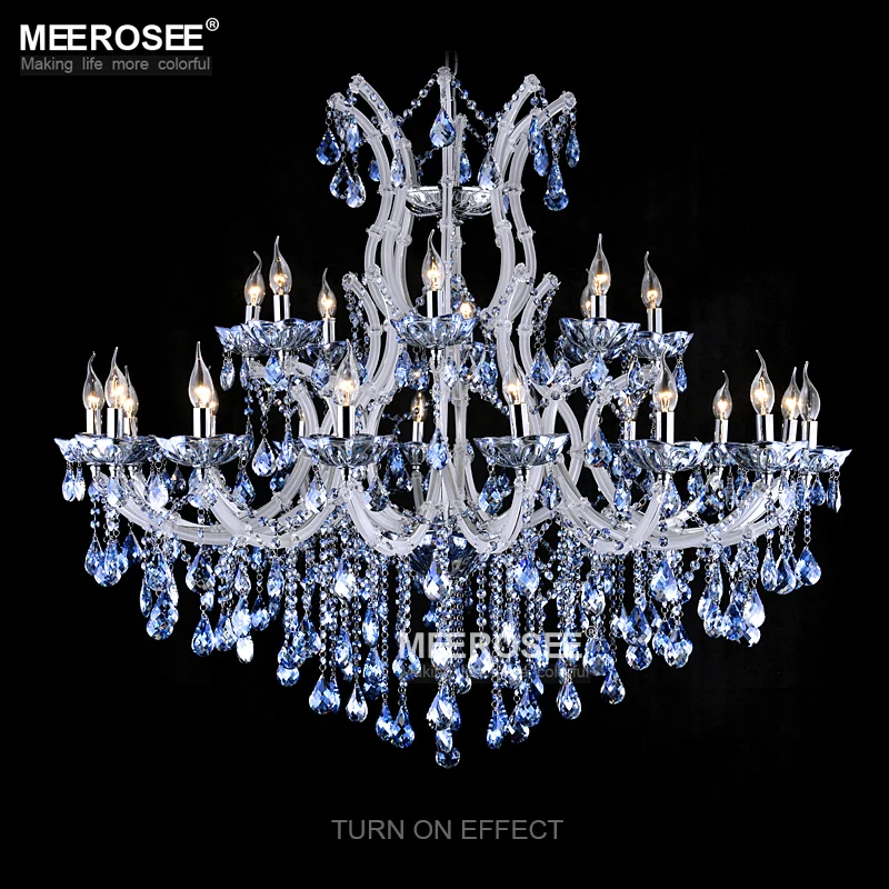 

Blue Color Maria Theresa Crystal Chandelier Lamp Light Lighting Fixture Large White Chandelier Lusters D1200mm H1000mm