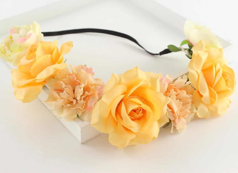 

Pink rose Flower Crown Garland Halo for Wedding travel Festivals Girl flower Wreath Headpiece girls flower headwear