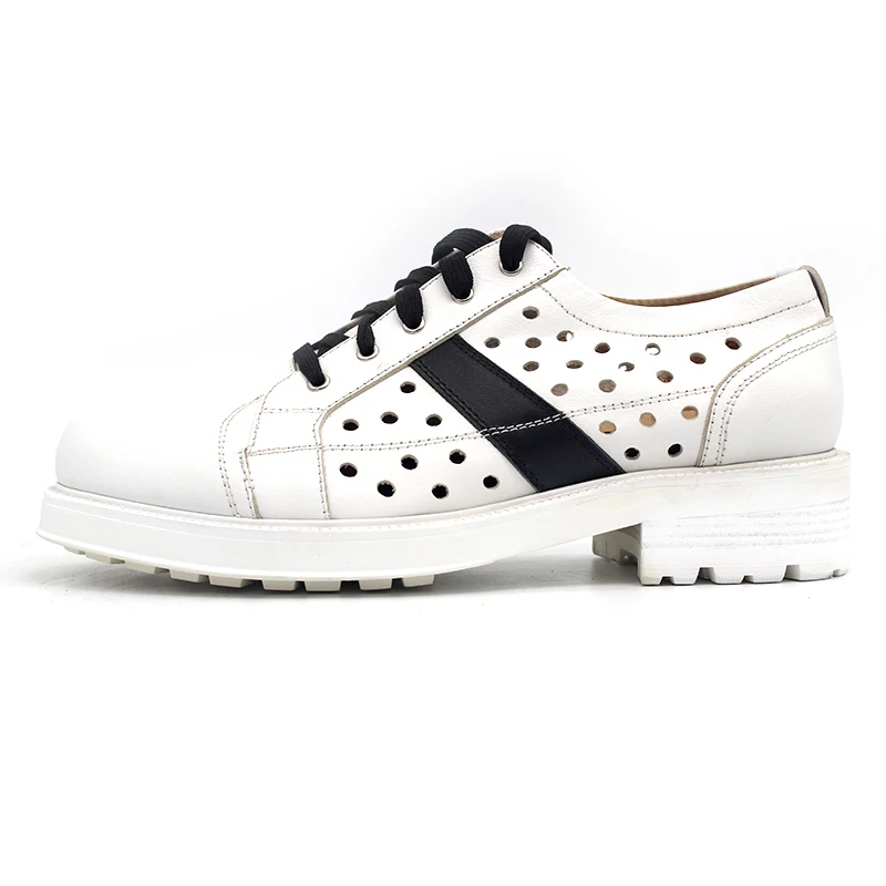 Für Plattform Teenager Atmungsaktive Marke Casual High Up Aushöhlen Schuhe Street Lace Dicke Top Heels Natur black Leder Männer Med White ZxEqg6ET