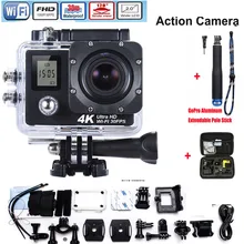4 К Ultra HD WIFI Действий Камеры Водонепроницаемый Подводный Go Pro Камеры + Алюминий Выдвижная Полюс Stick + сумка для фотокамеры