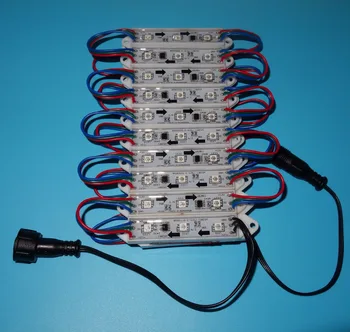 

20pcs/string DC12V WS2811 smart LED RGB full color pixel module,IP68,0.72W;;with 13.5mm pigtail