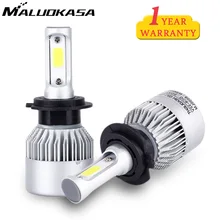 MALUOKASA 2PCs S2 H7 H4 LED Bulb Car Headlight H11 H1 H13 H3 H27 9005 HB3