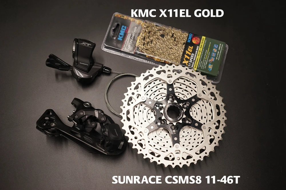 Shimano Deore XT M8000 11 speed Groupset задний переключатель SGS+ правый триггерный переключатель передач+ zracing& sunracing 11-50T 11-52T кассета - Цвет: S8 46T silver X11EL