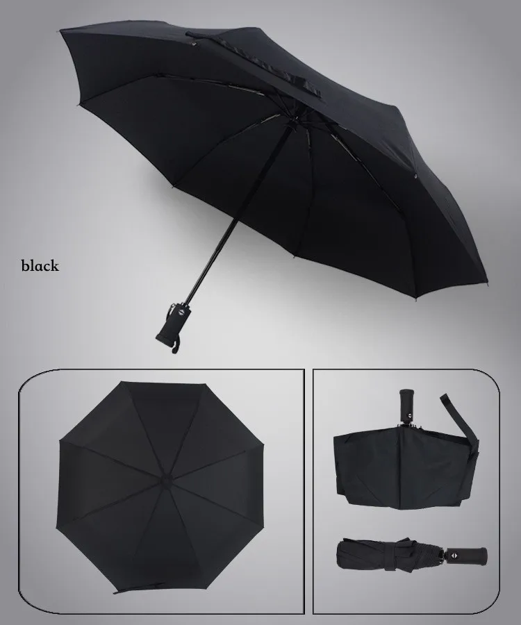 LDAJMW высококачественный Автоматический складной зонтик светодиодный фонарик Lampumbrella зонт Анти-УФ солнце/дождь Солнце новинка зонтик - Цвет: Черный