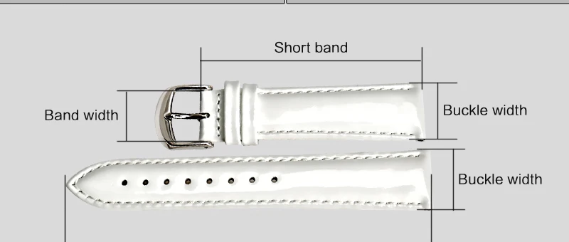Ремешок для часов MAIKES из натуральной лакированной кожи с пряжкой из нержавеющей стали, белый, черный, красный цвета, аксессуары для часов, браслет для часов