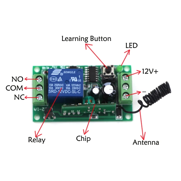 DC9V/12V/24V RF Wireless Remote Control Switch System 4 Receiver & 3Transmitter Smart Home 315/433mhz