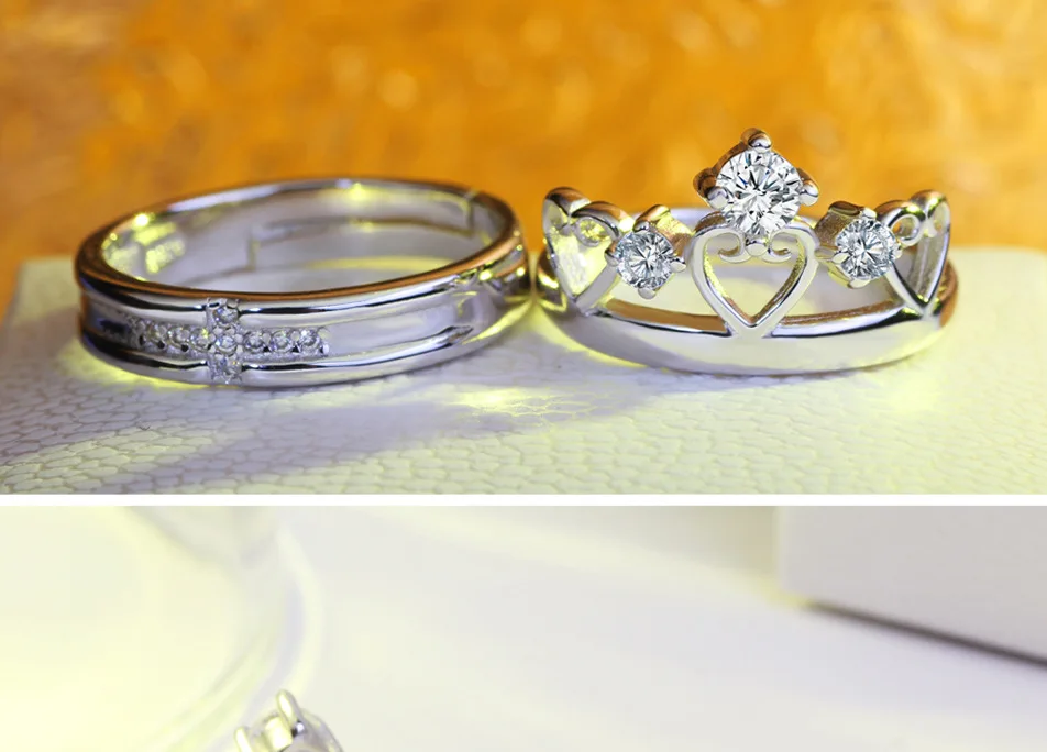 Модные свадебные кольца для мужчин и женщин бижутерия плата Крест Корона кубического циркония кольцо ювелирные изделия парные кольца