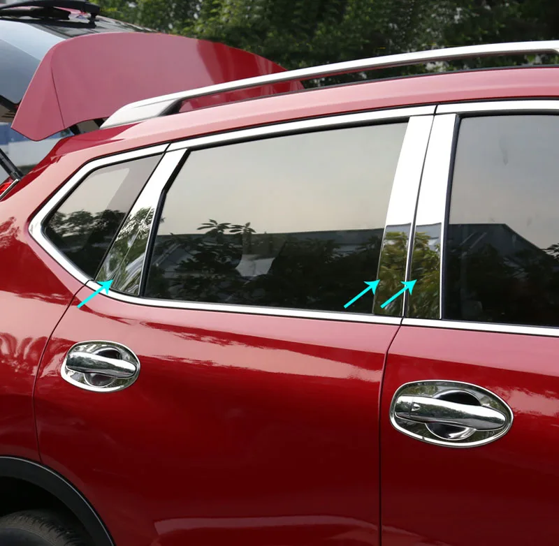 Декоративная лента для nissan X-Trail 2010-2013 2014-2018 серебристая Глянцевая нержавеющая