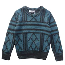 Теплые плотные зимние свитера для больших мальчиков; хлопковый детский пуловер с круглым вырезом; трикотажная детская одежда