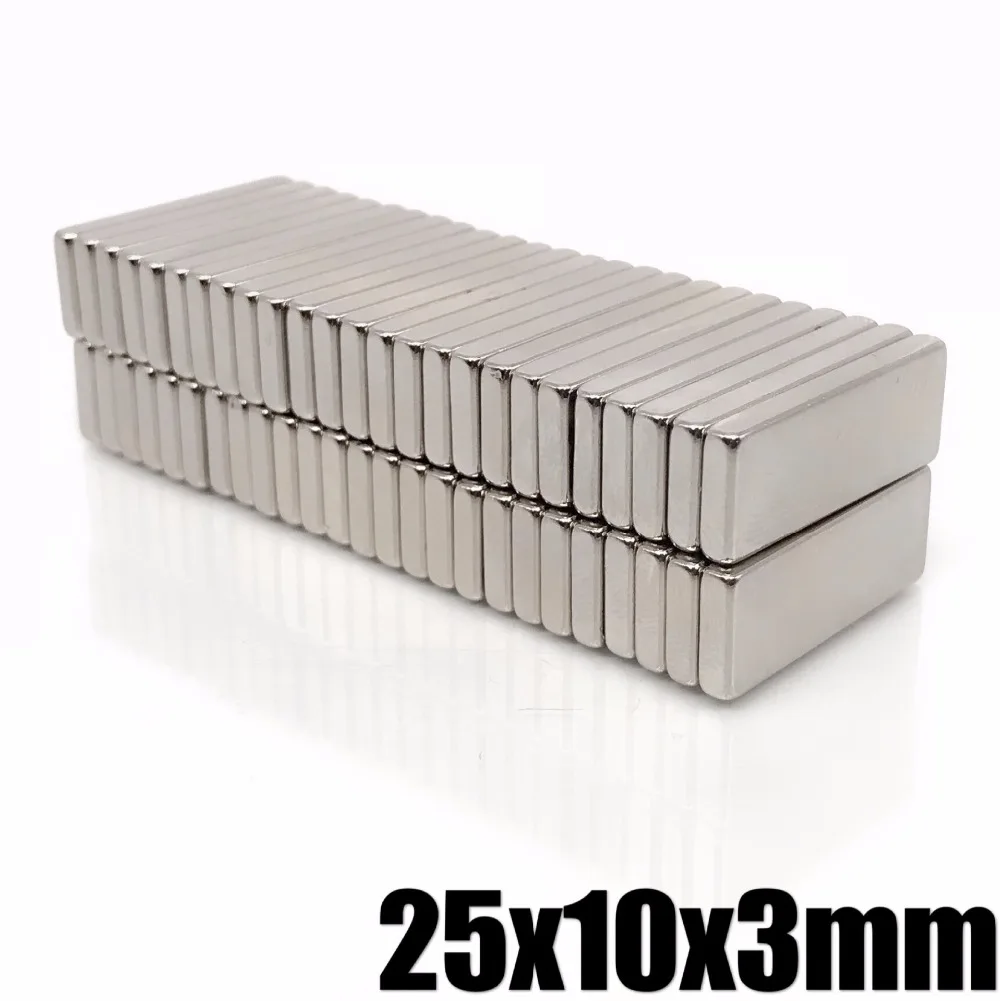 

5pcs 25*10*3 Very Strong Neodymium Block Magnets 25x10x3 N35 Grade Powerful Magnet Permanent Magnet 25 x 10 x 3 mm