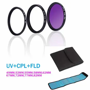 

TWISTER.CK UV + CPL + FLD Filter Super Slim SLR Camera Filter Set