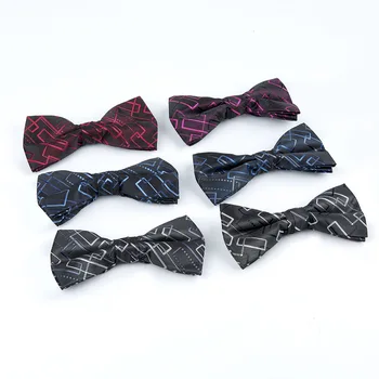 

TagerWilen Men's Polyester Silk Bow Tie Striped Bowtie New Design Bowknot Ties For Wedding Groom T-69