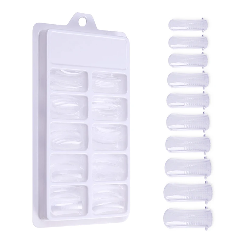 

100Pcs Quick Poly Building Gel Mold for Nail Extension Nail Art UV Building Gel False Tips Practice Display Transparent Tool