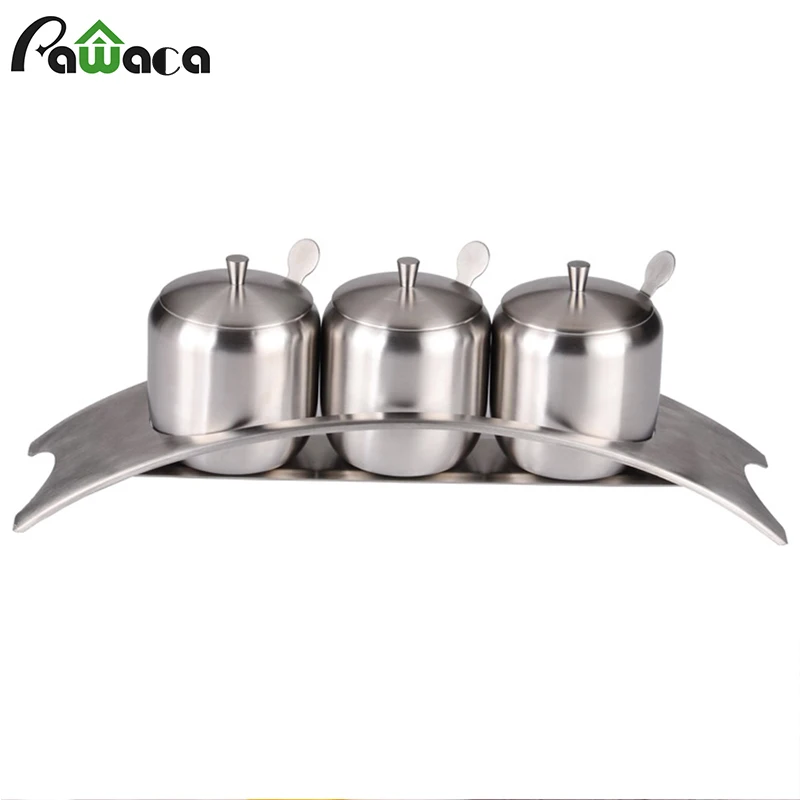 

Stainless Steel Herb Spice Jars Set Cans for Spices Salt Sugar Bowl Seasoning Box Spices Rack Storage Container Kitchen Tools