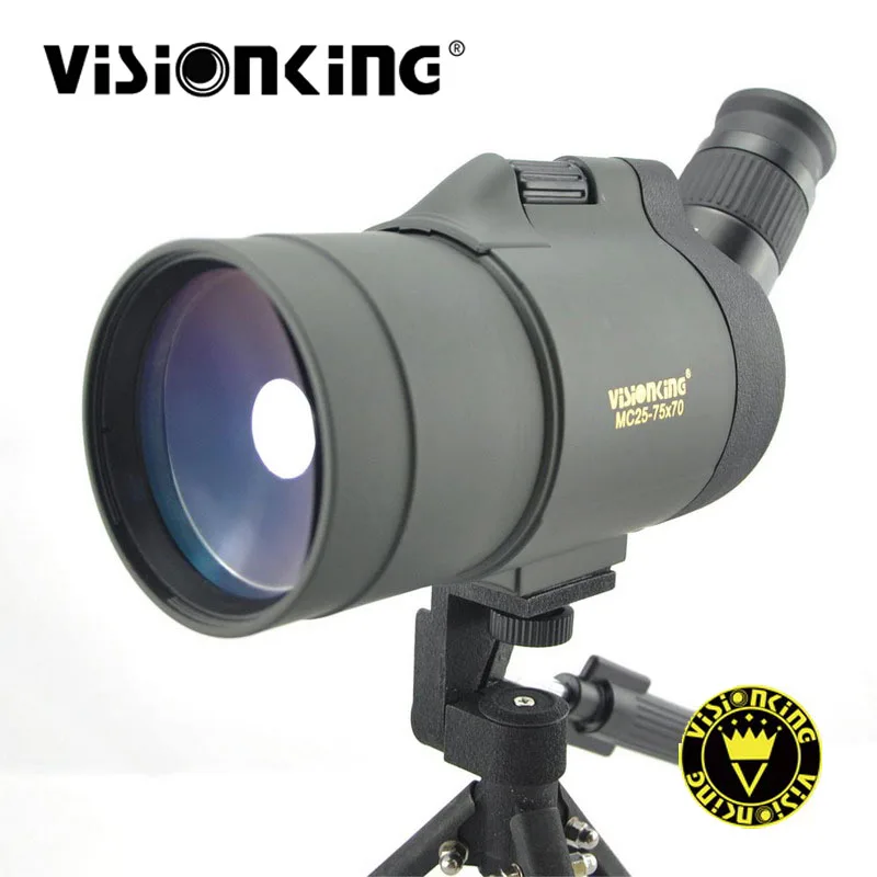 Visionking 25-75x70 Зрительная труба зум водонепроницаемый HD Охота наблюдение за птицами монокулярный телескоп с адаптером для камеры телефона