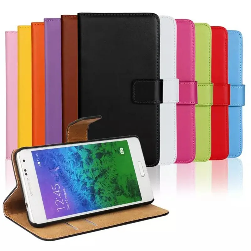 

For Samsung Galaxy Alpha G850 Genuine Leather Case Book Wallet Style Magnetic Design With Card Slot Flip Stand Phone Bag Cover