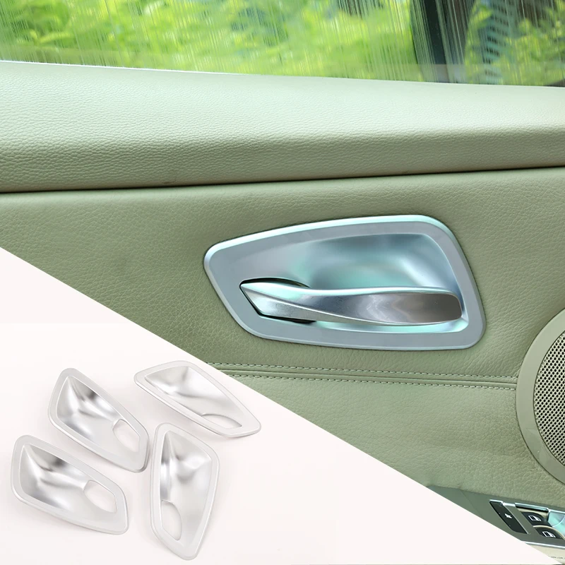 

For BMW 3 Series E90 E92 2005-2012 Car Accessories 4 Pcs Matte ABS Car Interior Door Bowl Cover Trim