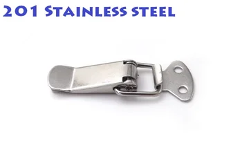 

10pcs/lot 201 Stainless Steel 57X16mm Spring Toggle Latch Hasp Silver Tone Spring Loaded for Cabinet Cases Box Chests lock CK714