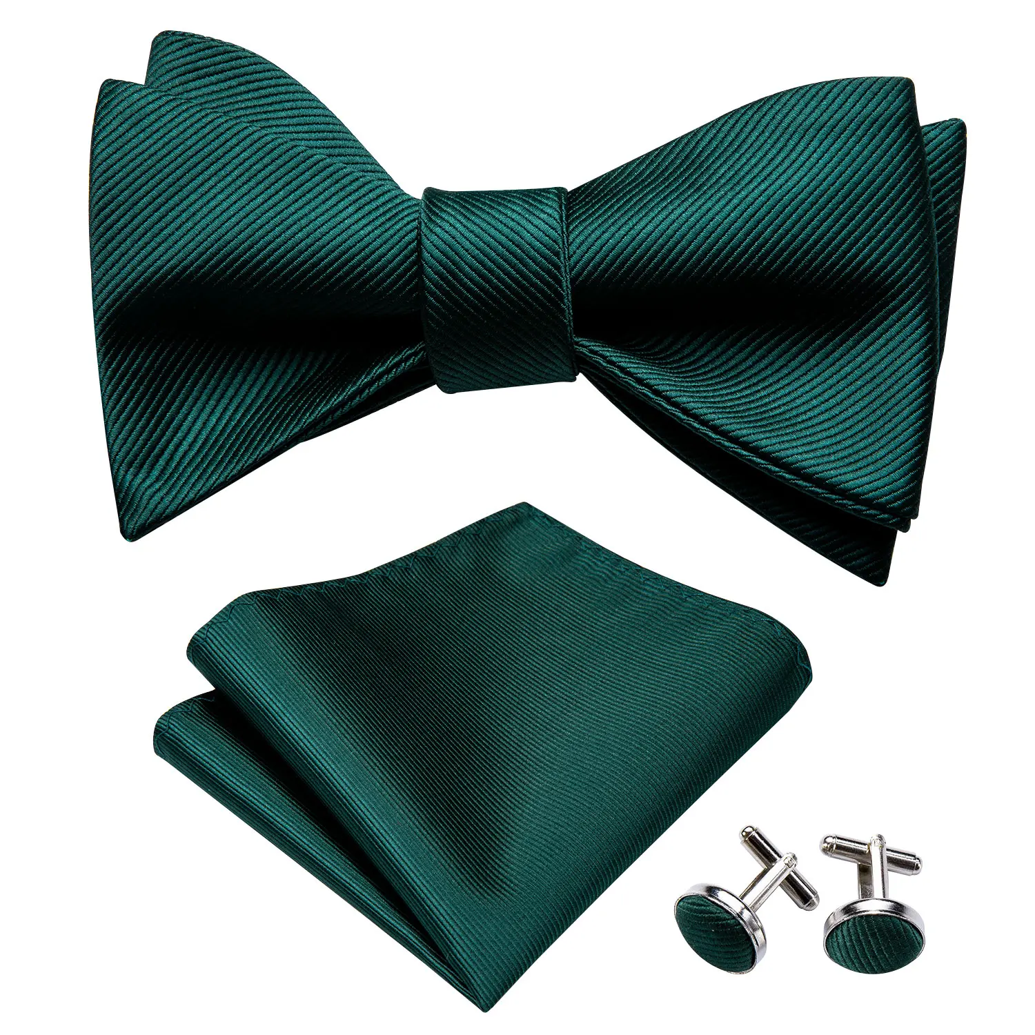 

Self Bow Ties For Men Silk Butterfly Men Tie Green Designer Hanky Cufflinks Suit Collar Removable Butterfly Barry.WangLH-1012