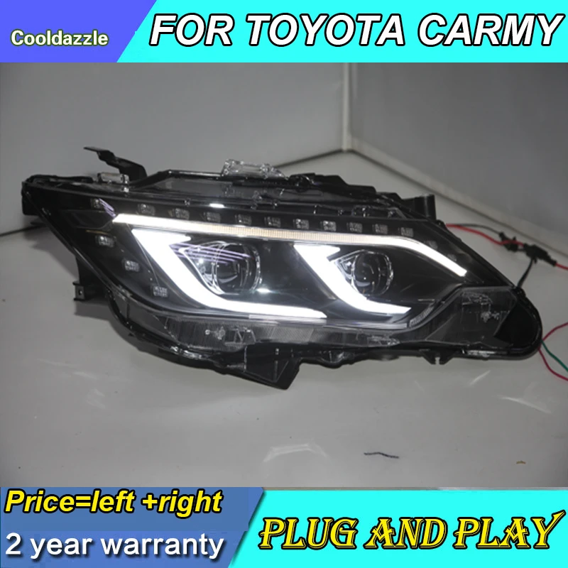 Фары для Toyota Camry 2015 года передние фары поворотный сигнал дневные ходовые огни