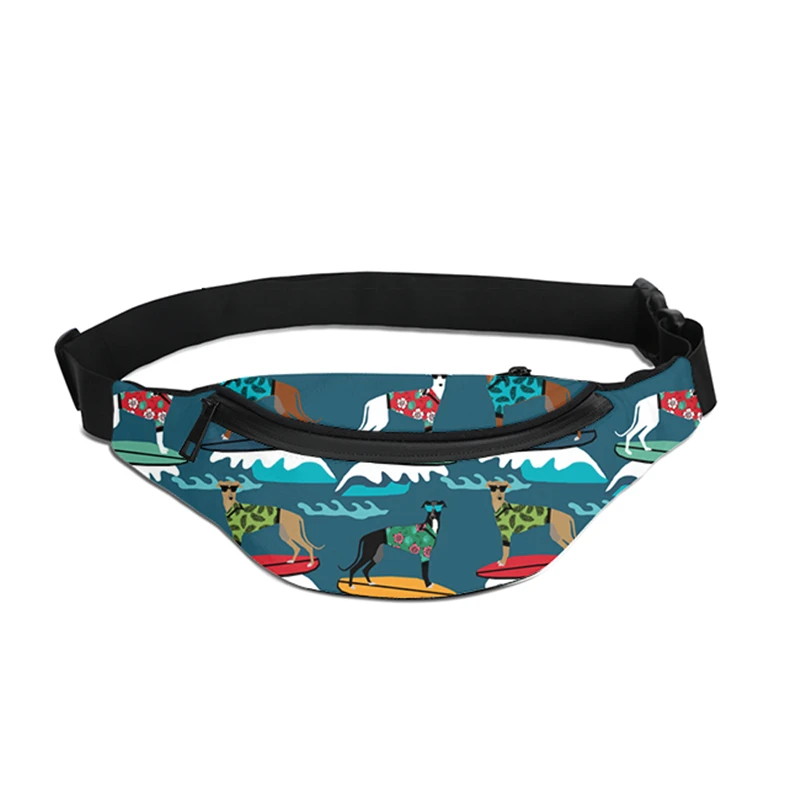 

Sac Banana Femme Womens Waist bag Fanny Pack Men Greyhoun Dog Print Mini Phone Key Purse Pouch Belt Bag Chest heuptas Dropship