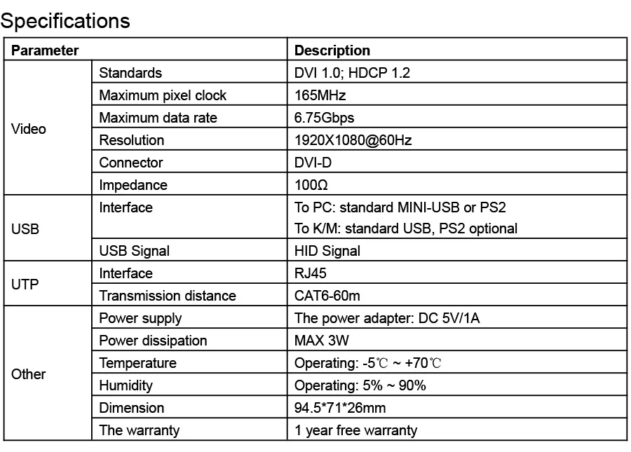 LINK-MI HT207DKM 60 м KVM/DVI в UTP Extender по одному CAT6 кабель матч много вид устройства отображения поддержка 3D 1080 P
