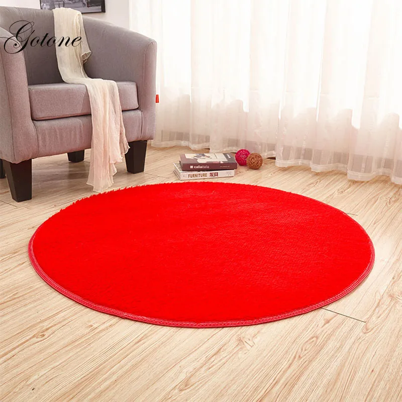 Европейский современный стильный круглый теплые коврики с ворсом многоцветные многоразмерные толстые Нескользящие напольные ковры домашний декоративный мат «татами»