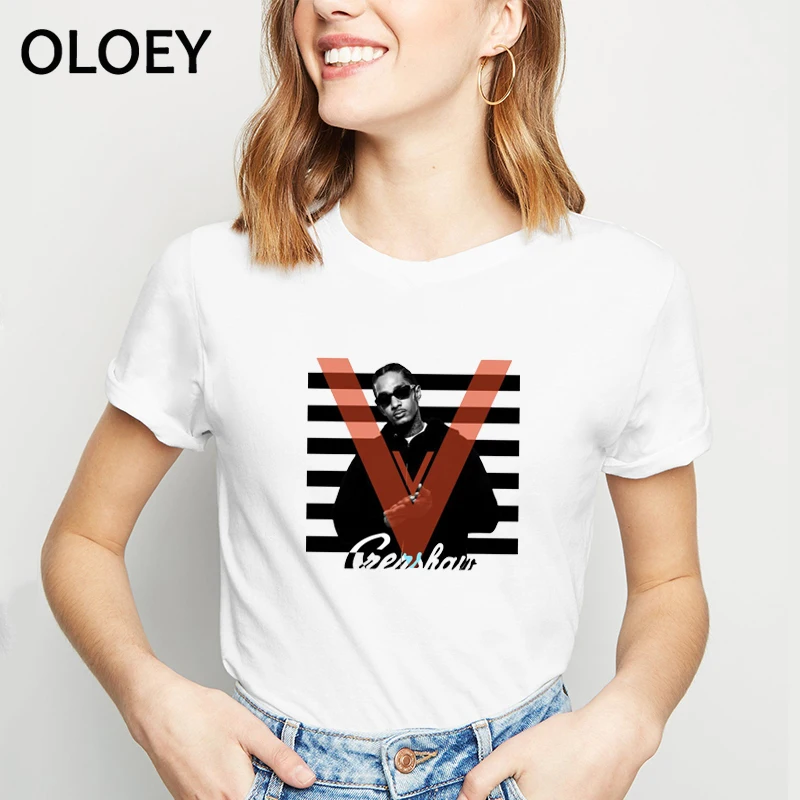 

The Great Nipsey Printed Women T Shirt Summer 2019 Hip Hop White Tshirt Streetwear Rapper Lil Peep Nipsey Hussle Punk Clothes