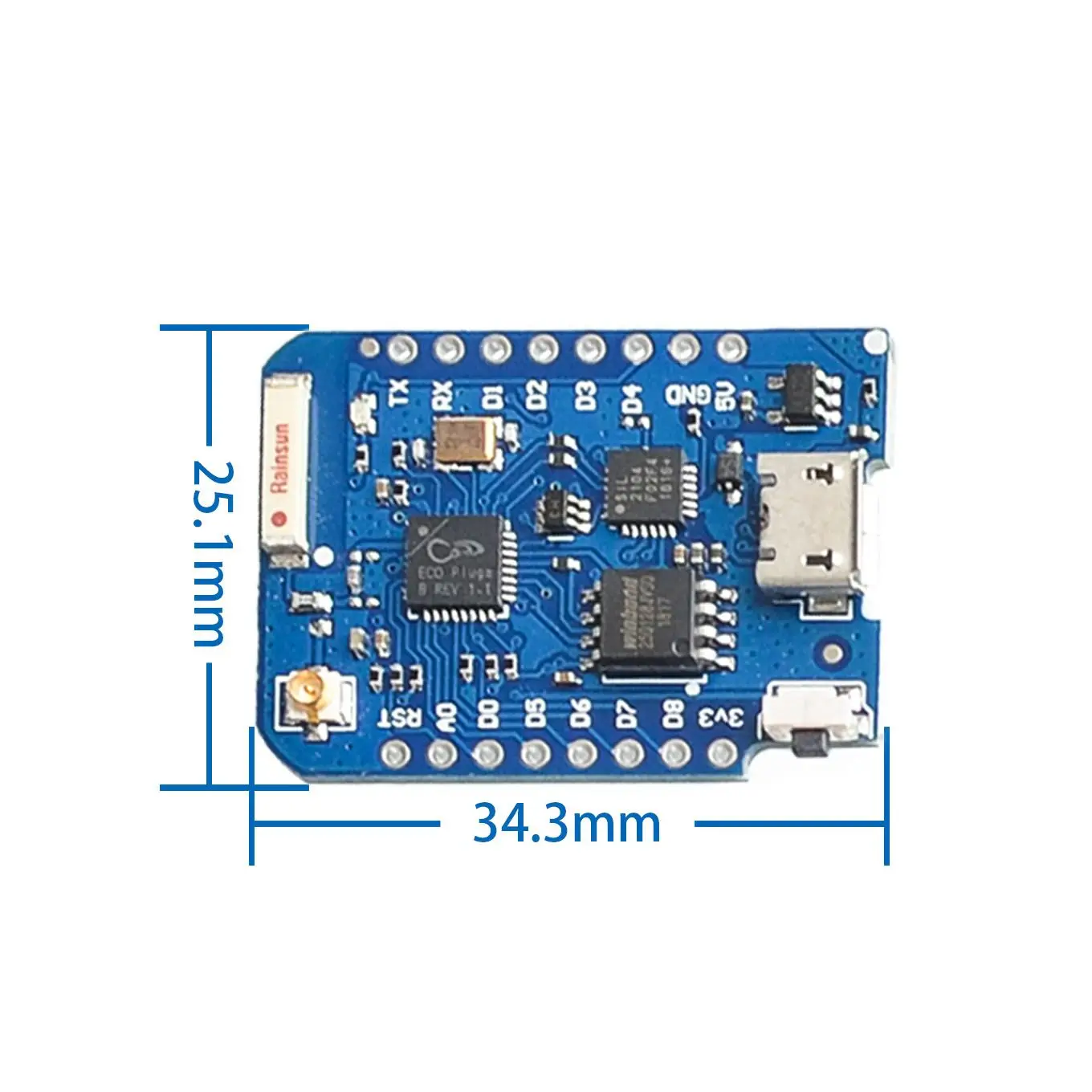 WEMOS D1 Mini Pro 16 м байт внешняя антенна разъем NodeMCU на основе ESP8266 ESP-8266EX CP2104 wifi макетная плата Micro USB - Цвет: module