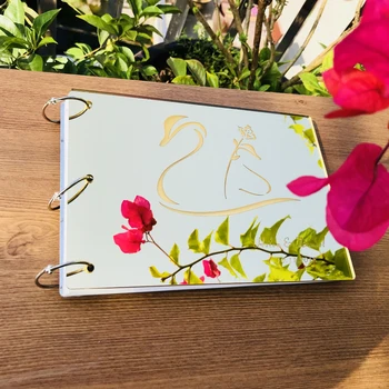 

Personalized Name and Date Guestbook Album Acrylic Mirror Sticker To Stick on Check-in Book Party Gift Wedding Guestbook