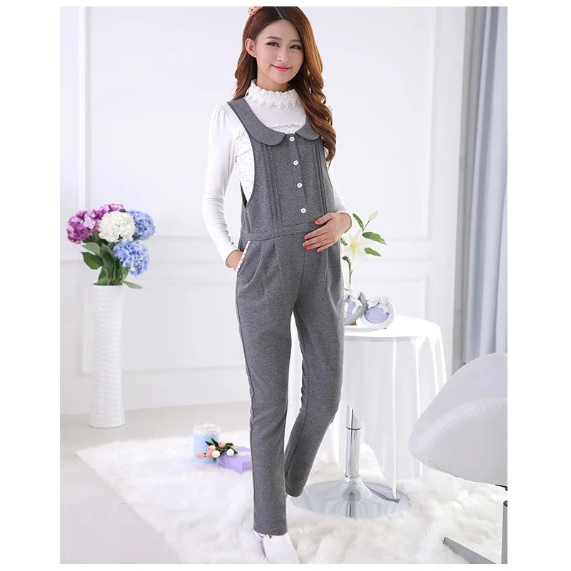 Goedkoop Gelukkig voor Mom Lente amp; Herfst Moederschap Overalls Buik Broek Taille Verstelbare Jarretel Broek Voor Zwangere Vrouwen